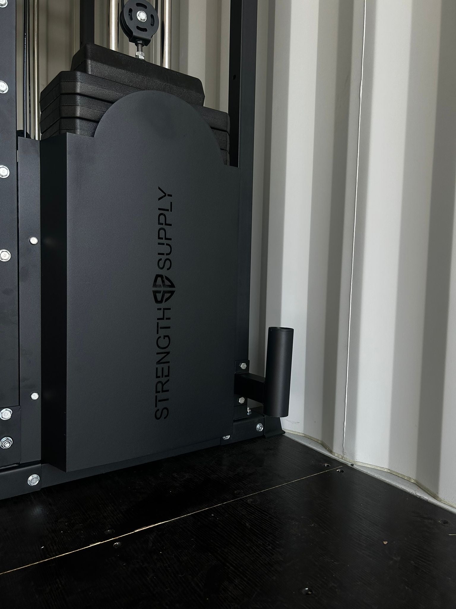 Close up of the back bottem of the Strength Supply Smith Machine Home Gym