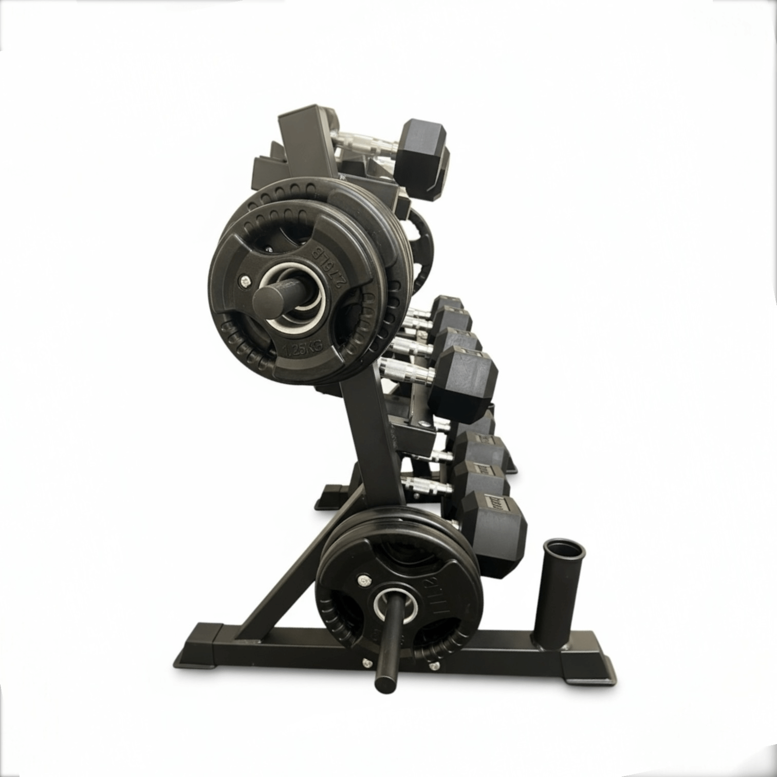 Dumbbell Racks (5 - 20kg) with Bar and Plate Holders - Strength Supply