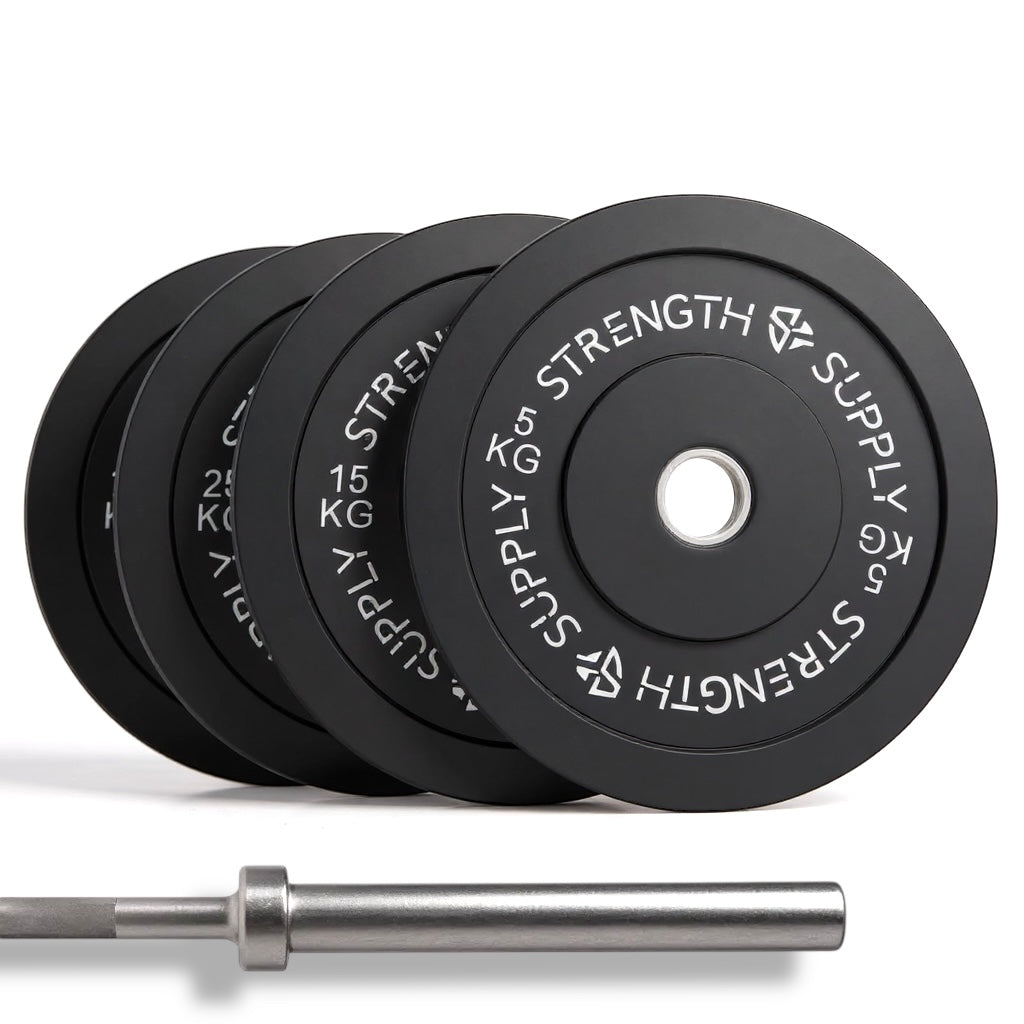 150kg Bumper Plate & Barbell Set home gym equipment - Strength Supply