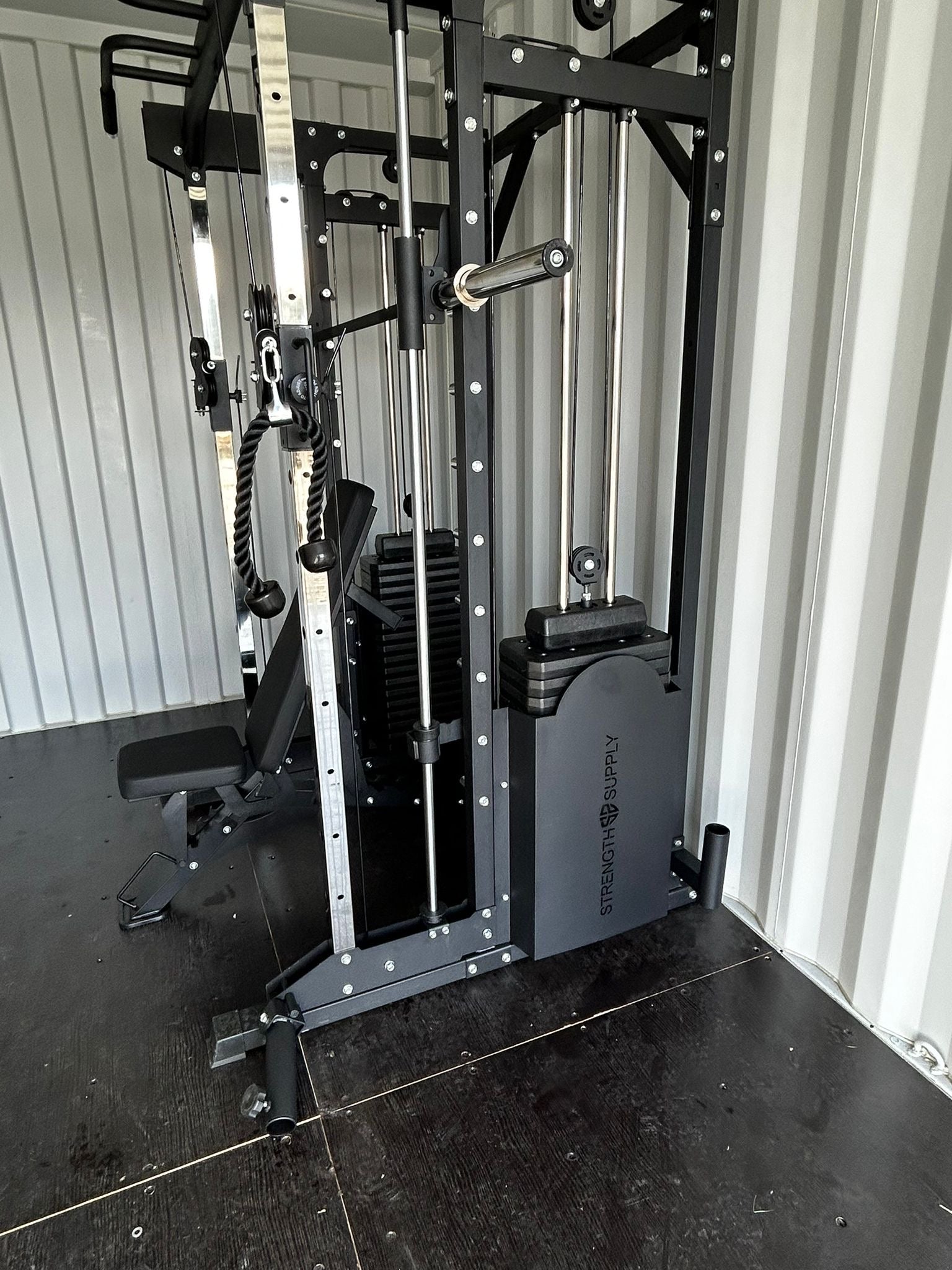 Side view of the Strength Supply Smith Machine Home Gym