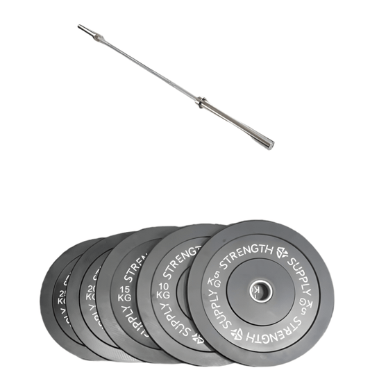 150kg Bumper Plate & Barbell Set home gym equipment - Strength Supply